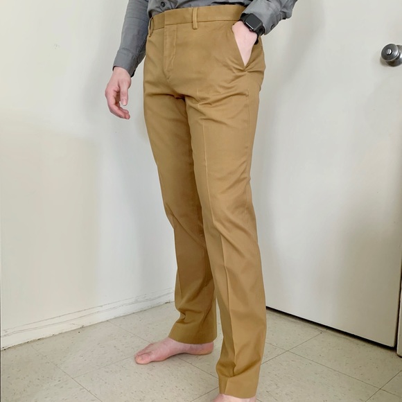 NWOT Express Tan Slim Fit Photographer Pants Business Casual Wedding 30/32 Y2K